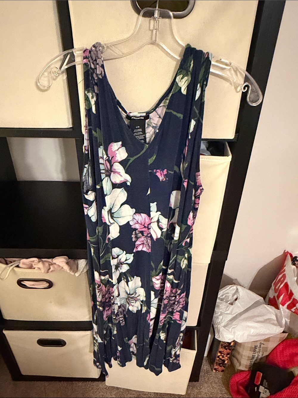 Premise Floral Navy Sleeveless Midi Dress - Women's